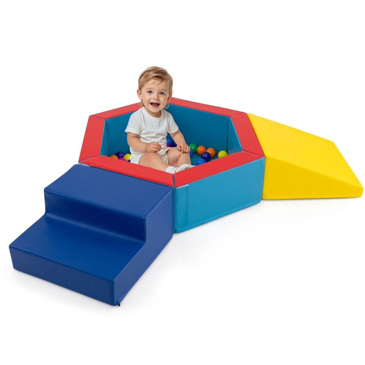 Little Ones Baby Soft Play Climber with Mini Ball Pit and Balls