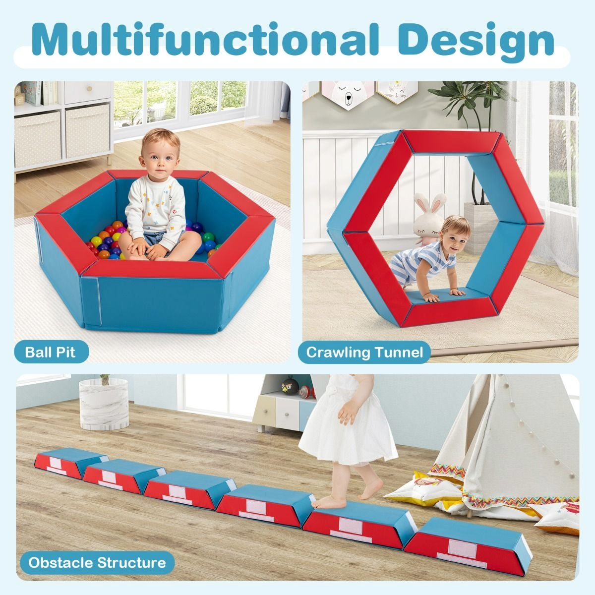 Little Ones Baby Soft Play Climber with Mini Ball Pit and Balls