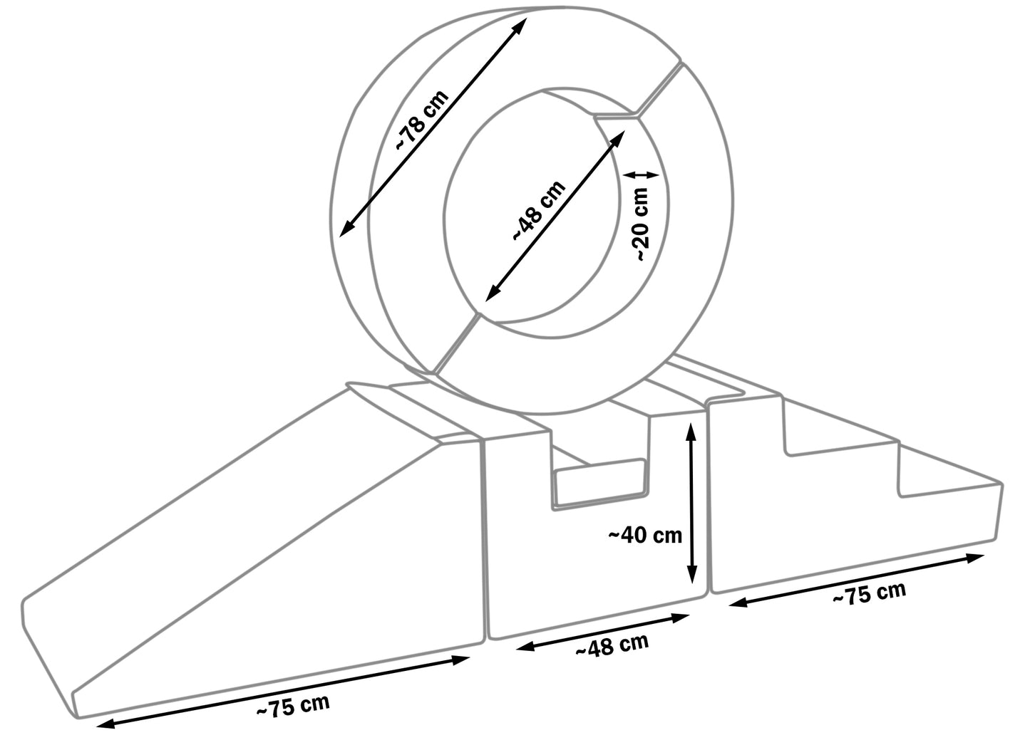 soft play equipment hoop size