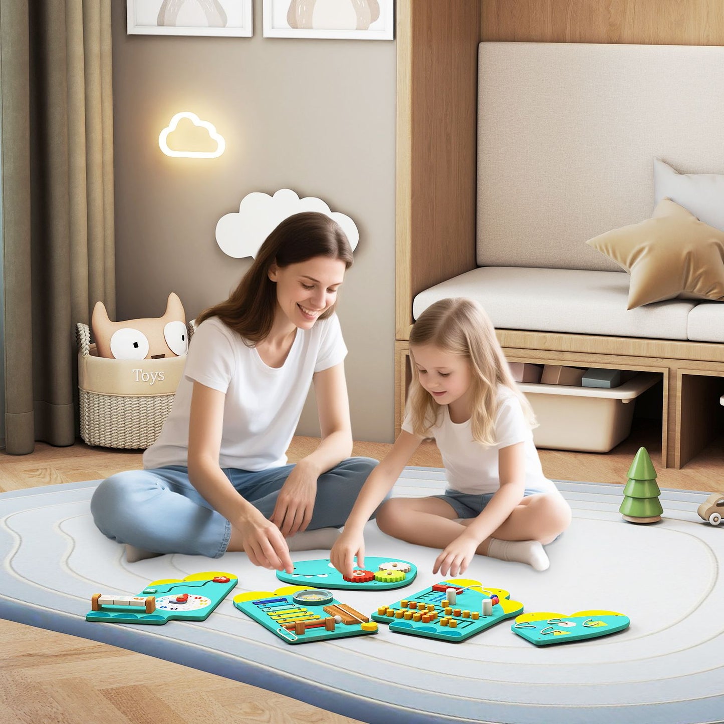 Dinosaur Montessori Wall Busy Board - Green