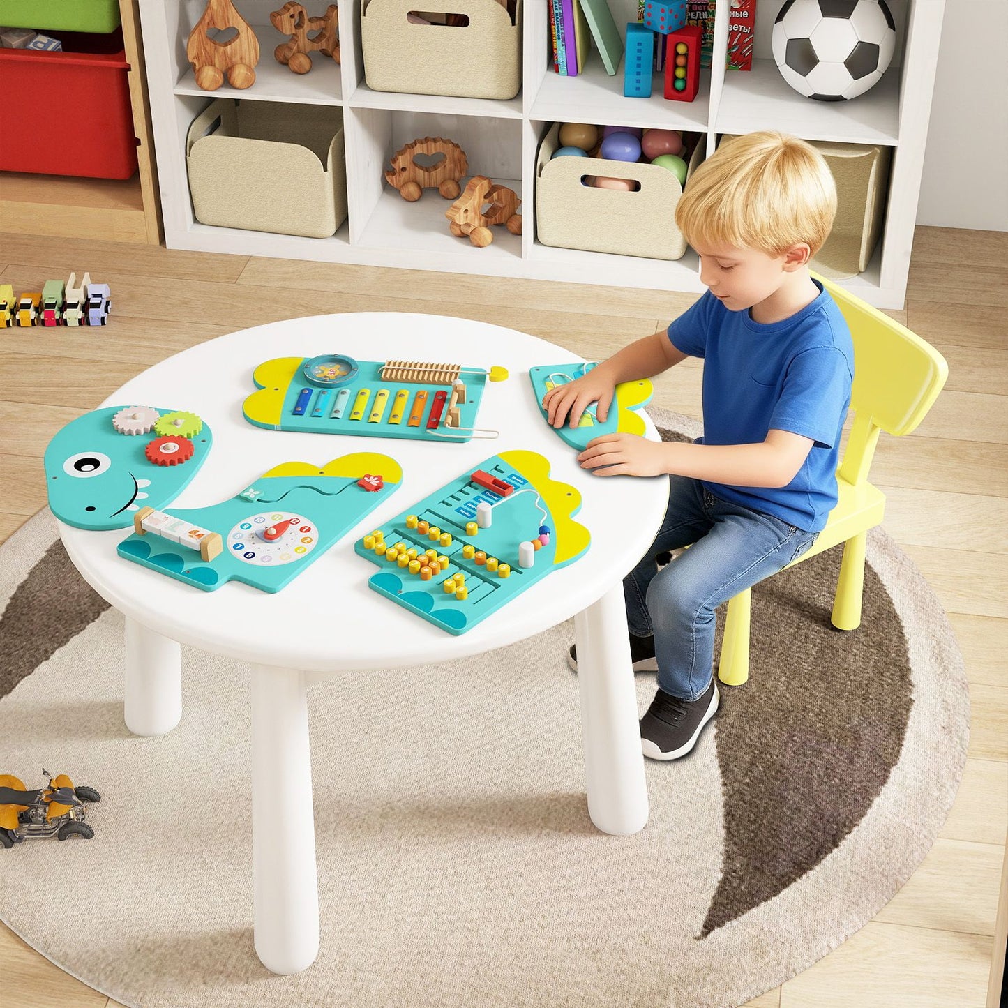 Dinosaur Montessori Wall Busy Board - Green