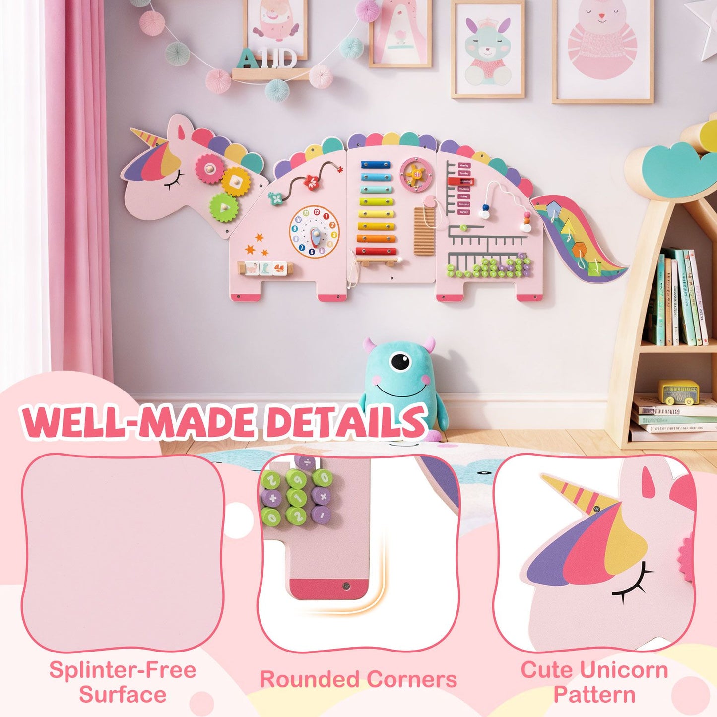Unicorn Montessori Wall Busy Board