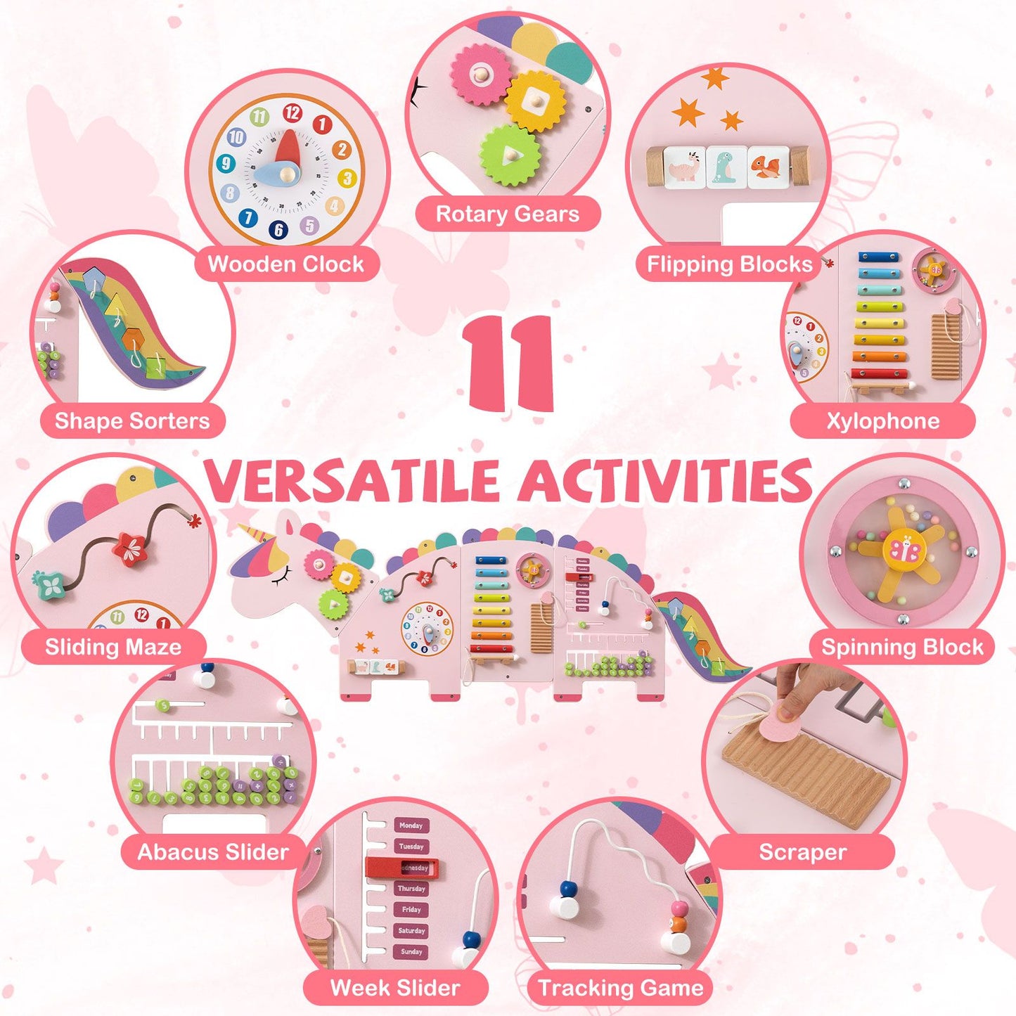 Unicorn Montessori Wall Busy Board