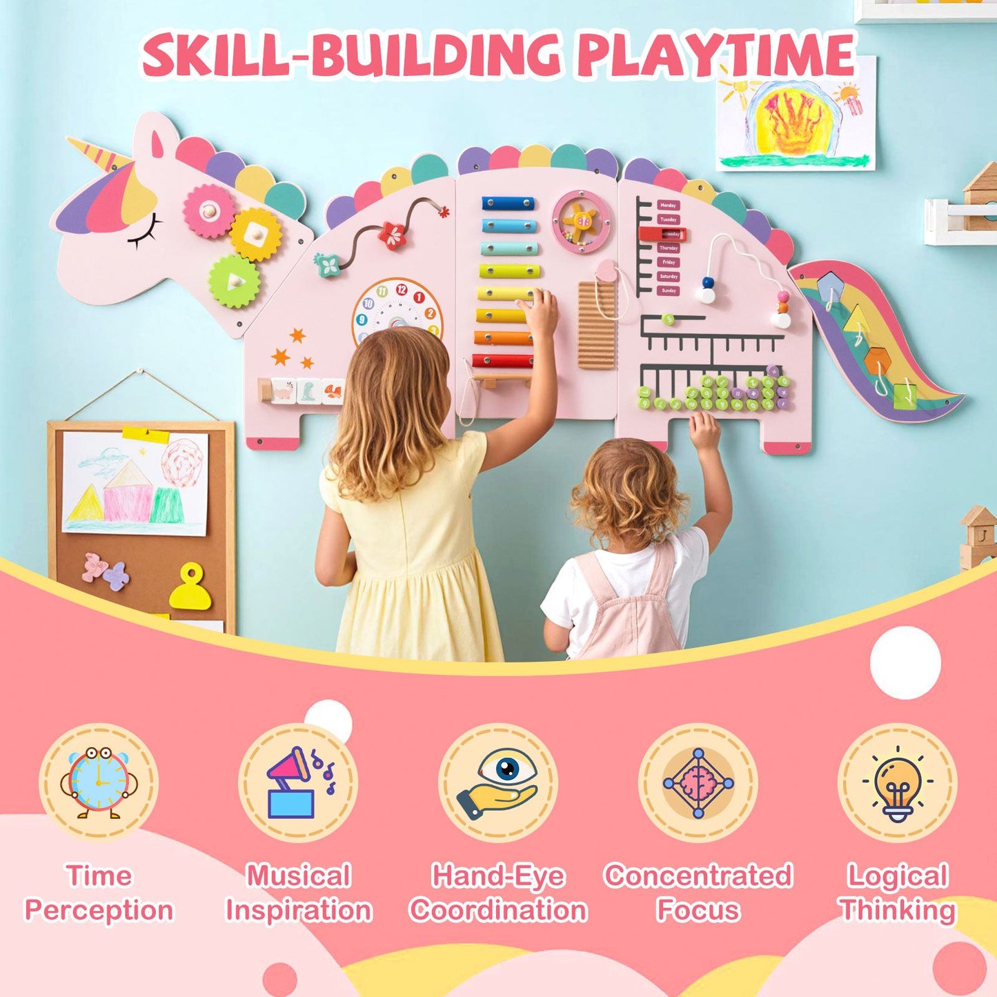 Unicorn Montessori Wall Busy Board