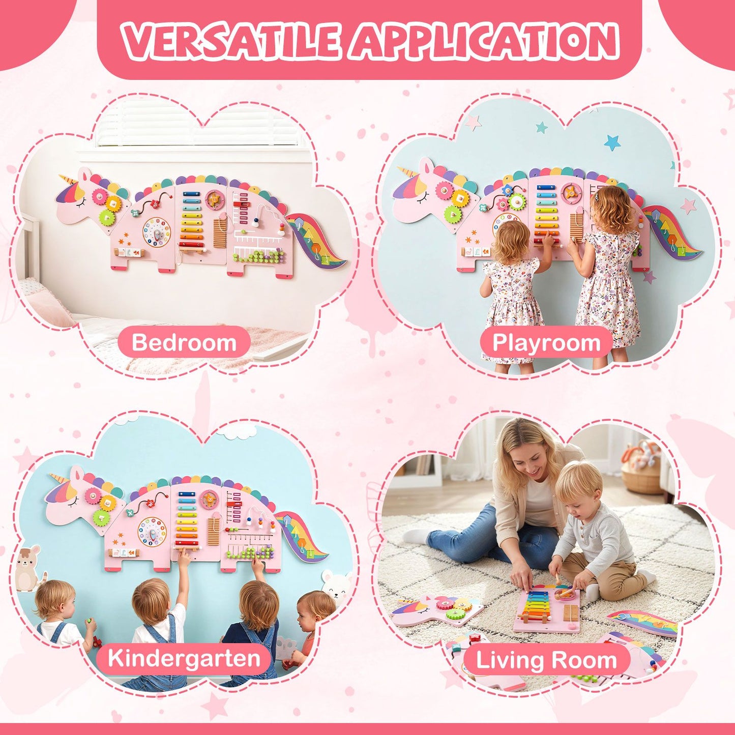 Unicorn Montessori Wall Busy Board