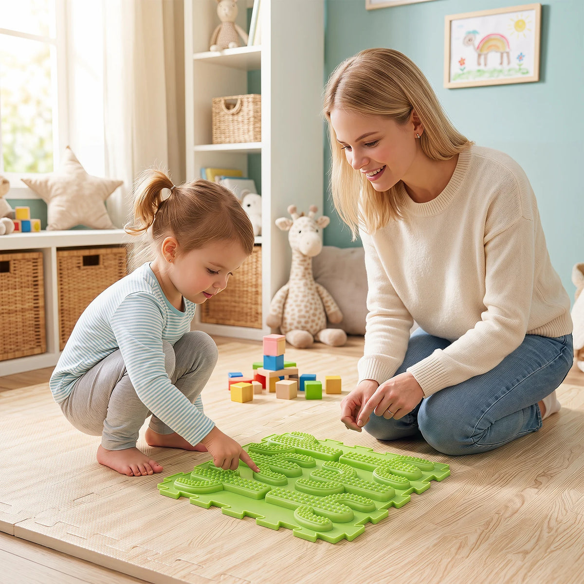 6 Set Interlocking Sensory Mats - Pastel