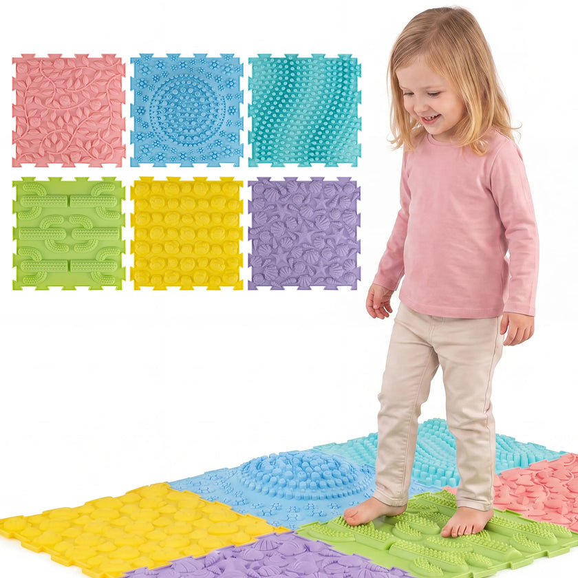 6 Set Interlocking Sensory Mats - Pastel