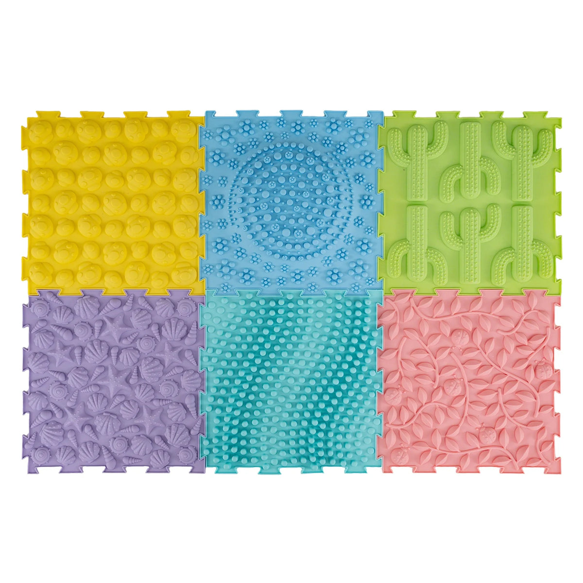 6 Set Interlocking Sensory Mats - Pastel