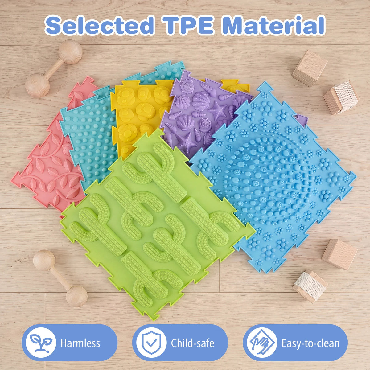 6 Set Interlocking Sensory Mats - Pastel