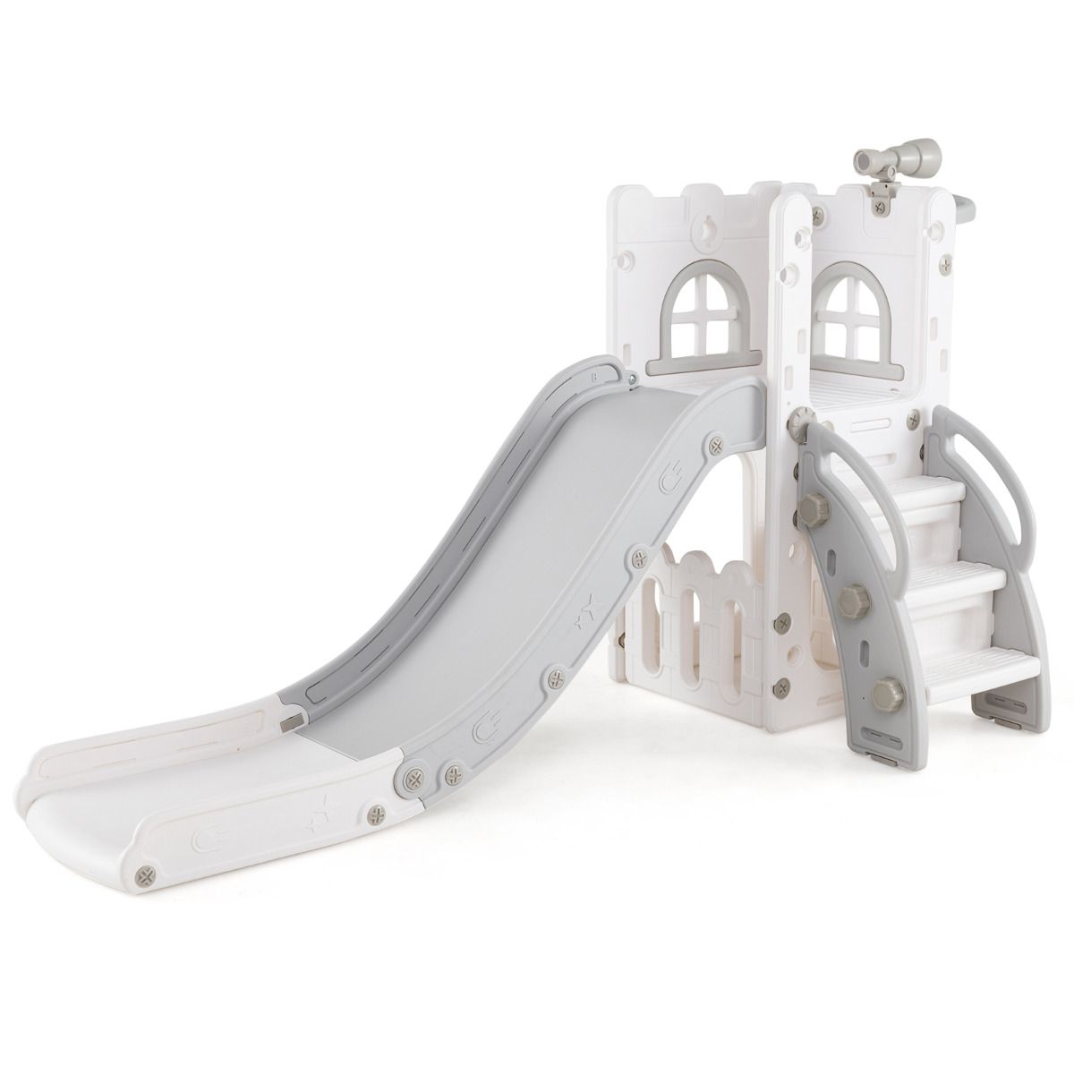 6‑in‑1 Toddler Slide with Basketball Hoop –