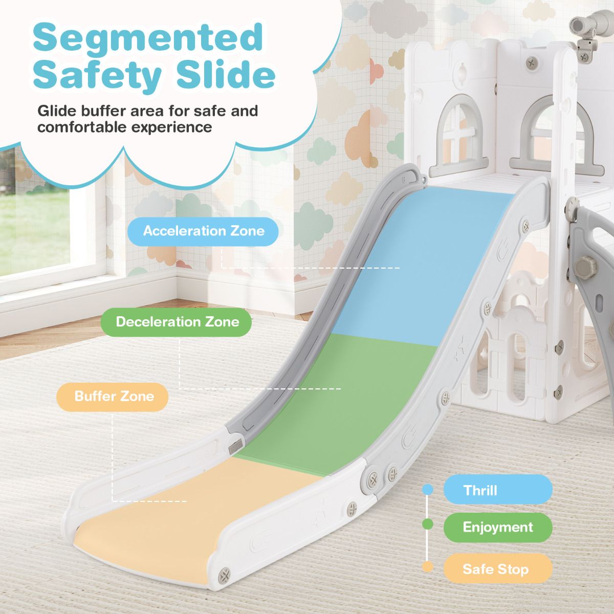 6‑in‑1 Toddler Slide with Basketball Hoop –
