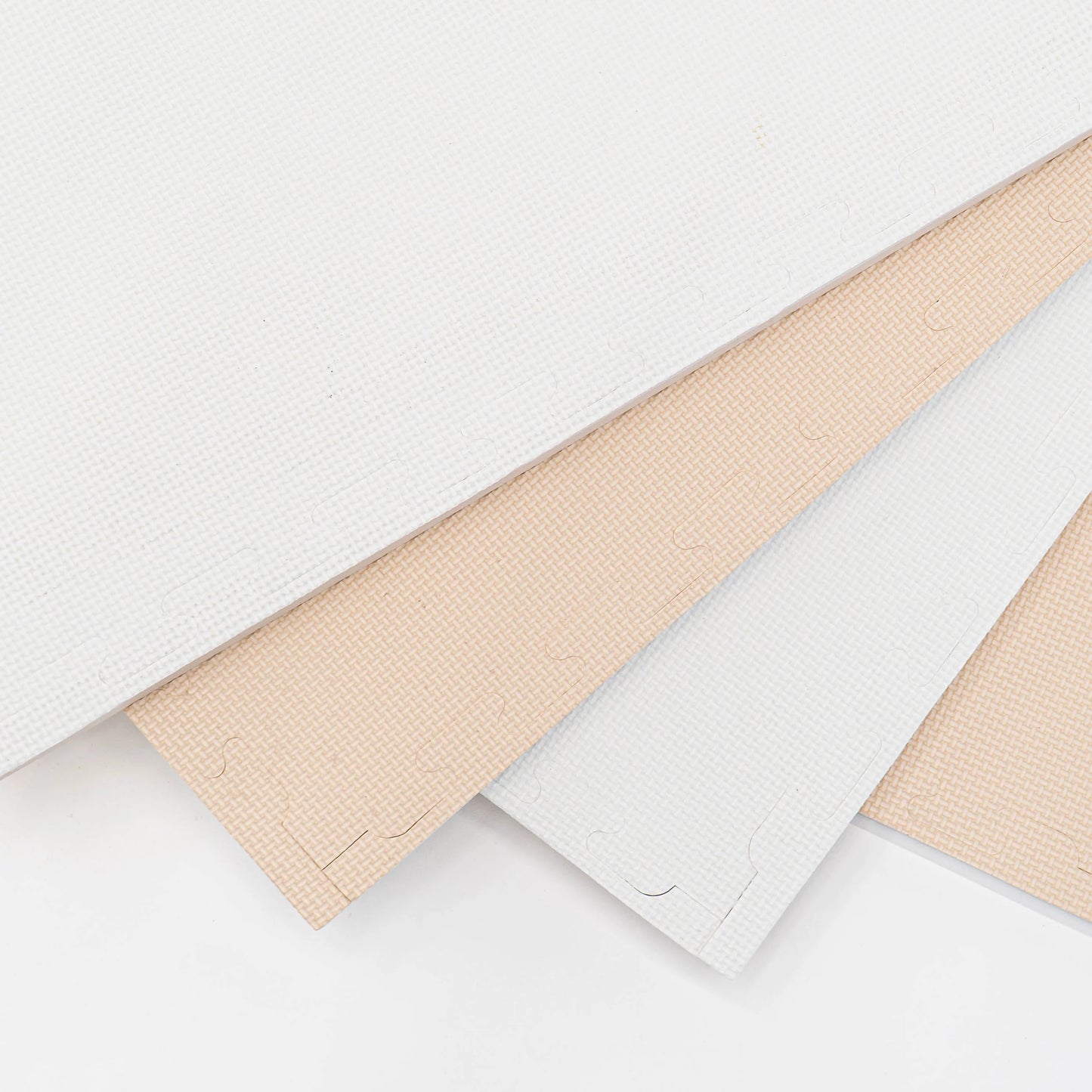 Puzzle Interlocking Mat -  Beige / White