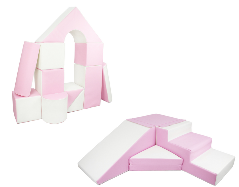 V Combo Set - Pastel Pink/White