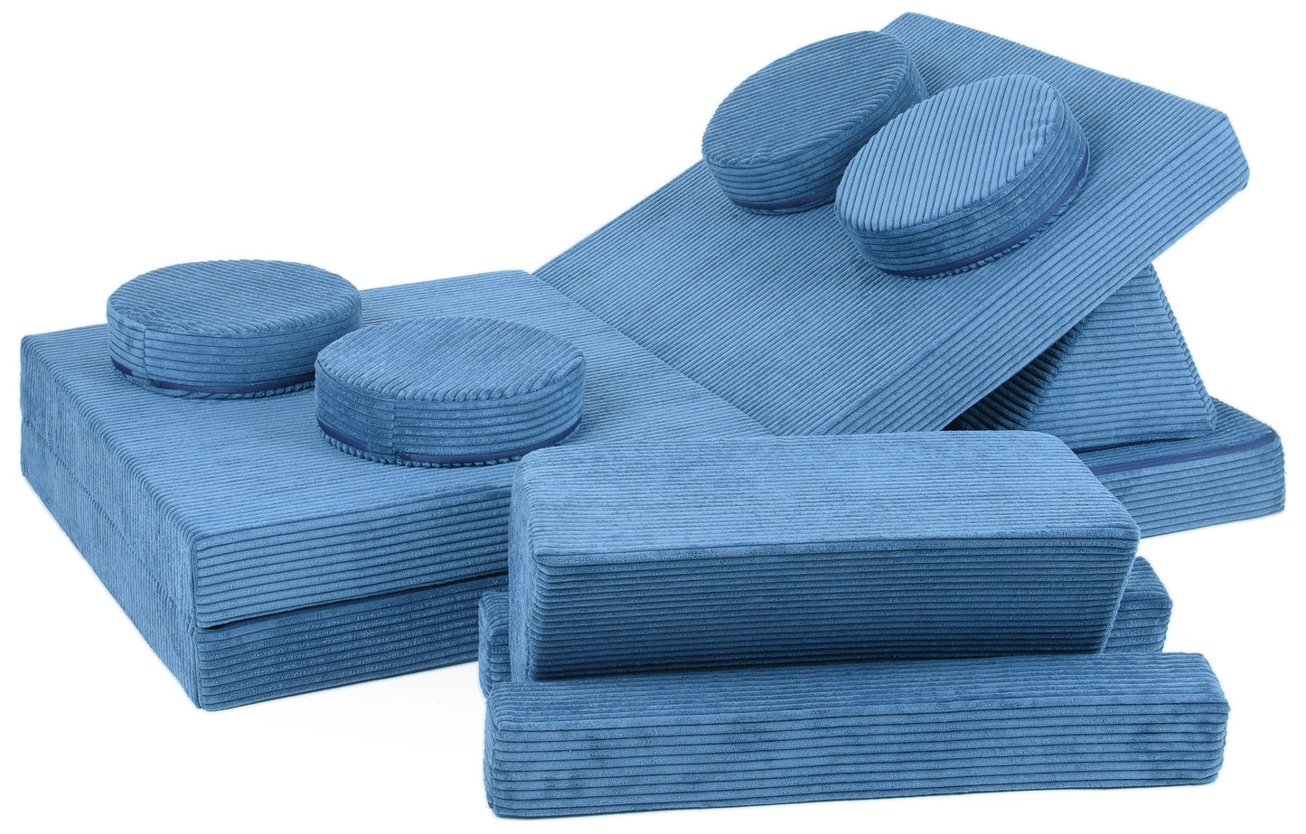 soft play sofa nugget blue cord