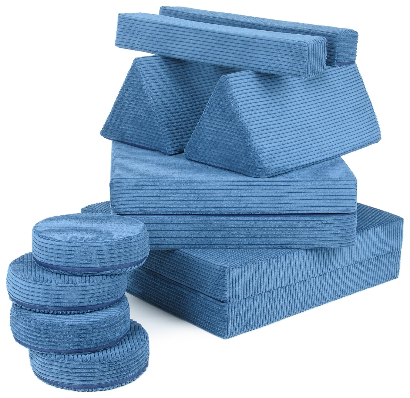 soft play sofa nugget blue cord