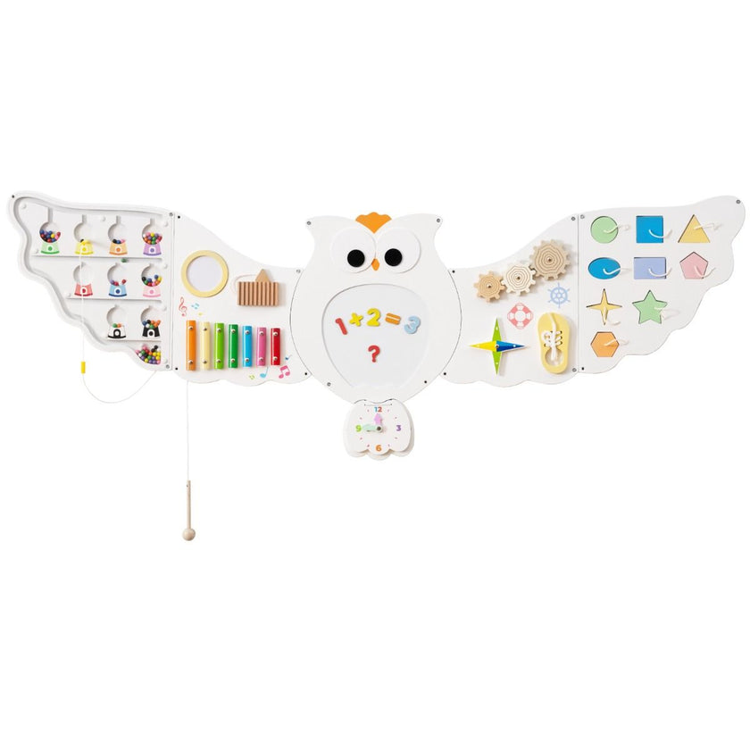 Owl Montessori Wall Busy Board – Sensory Soft Play Activity Wall for Kids
