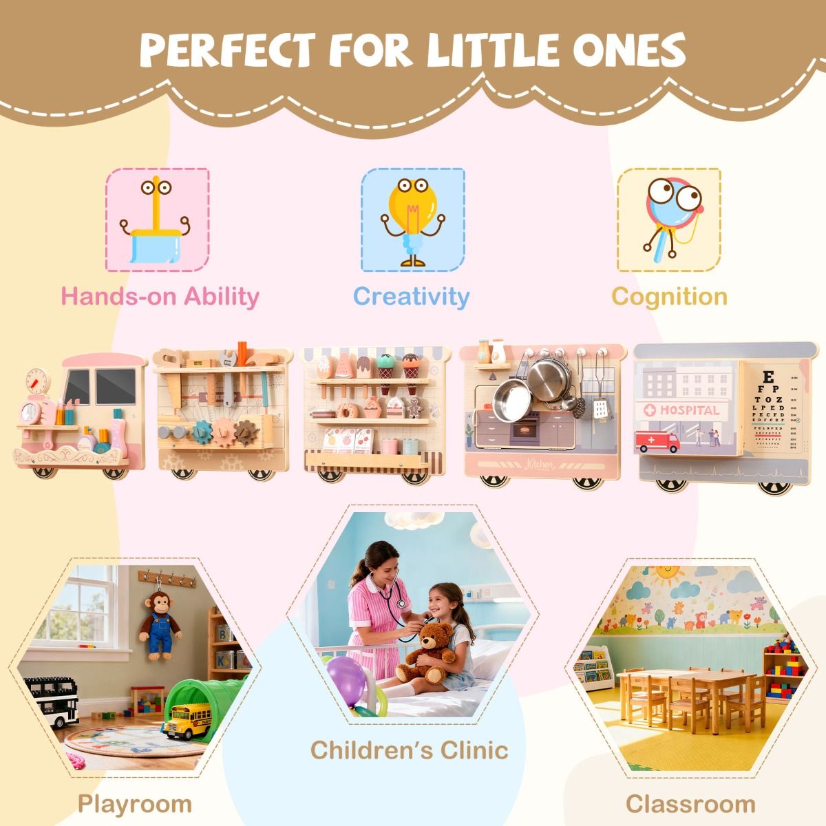 Role Play Soft Play Centre Montessori Wall Busy Board